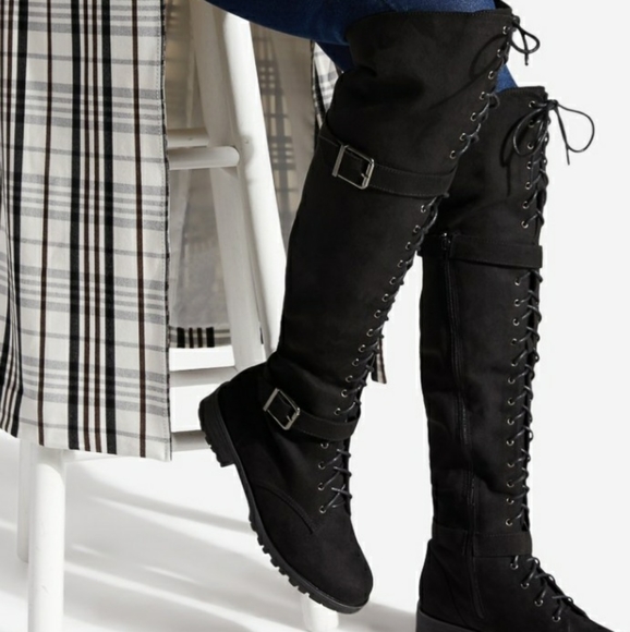 Piper Thigh High Combat Boot - Picture 2 of 5